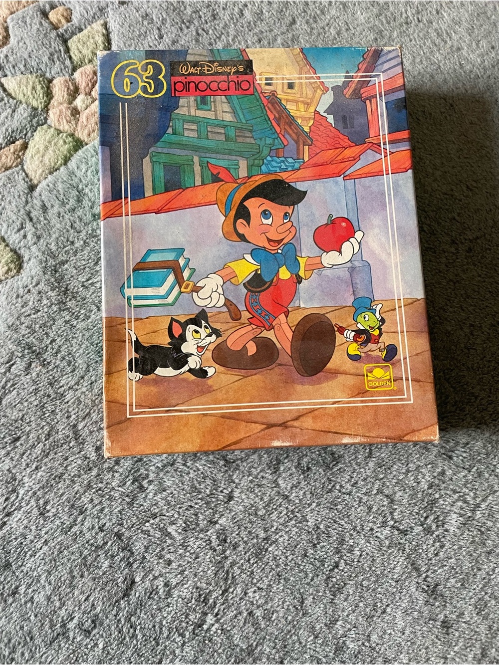 Disney Pinocchio Puzzle Box with Red Blue Green Artwork
